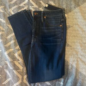 Madewell size 27 high rise skinny jeans dark wash